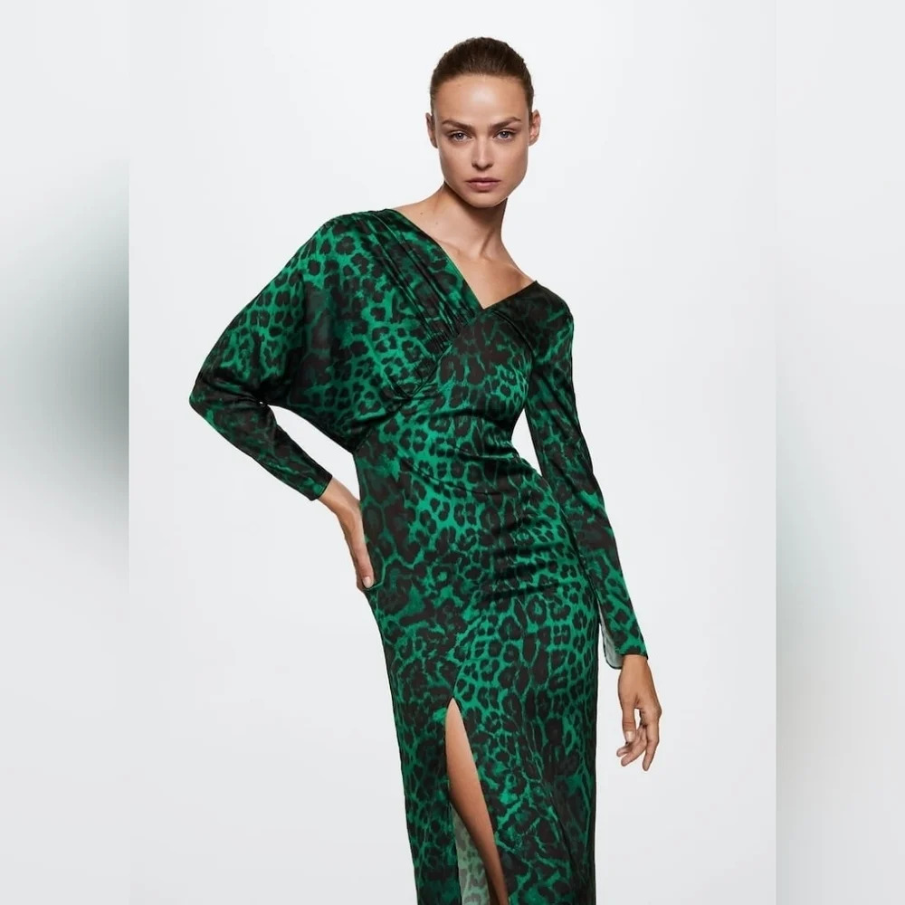 Mango Animal-print fluid dress - Picture 1 of 7